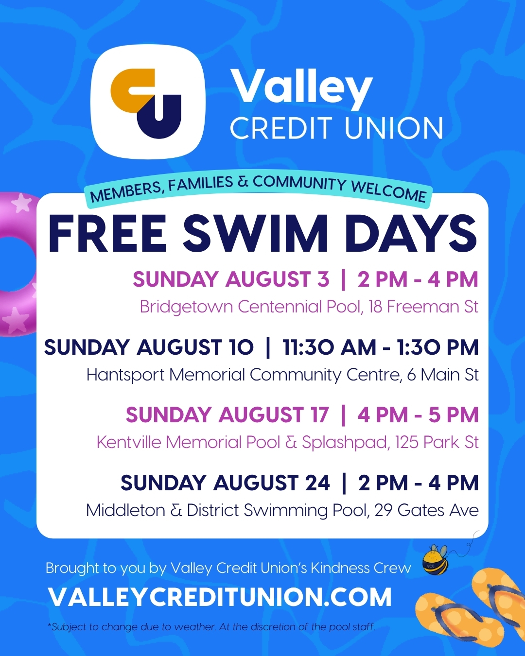 Swim Days Valley CU 2025